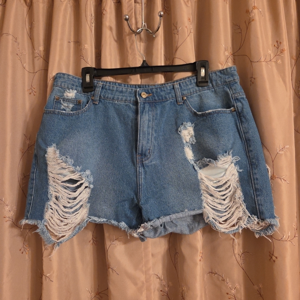 Distressed Denim Women Shorts